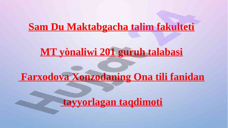 Punktuatsiya haqda taqdimot