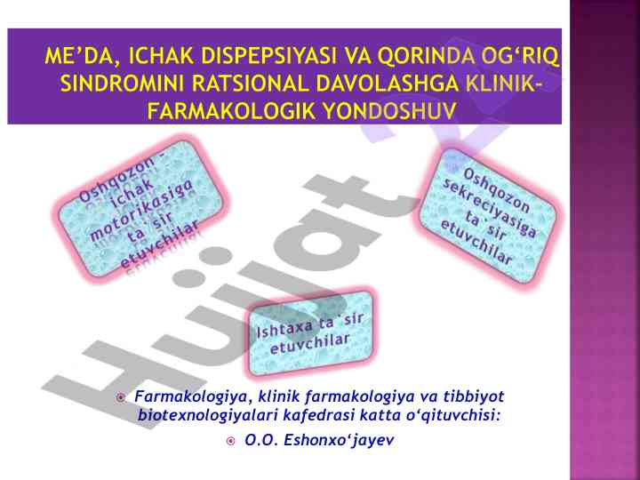 Gipotalamus va farmakologiyaning ta'siri