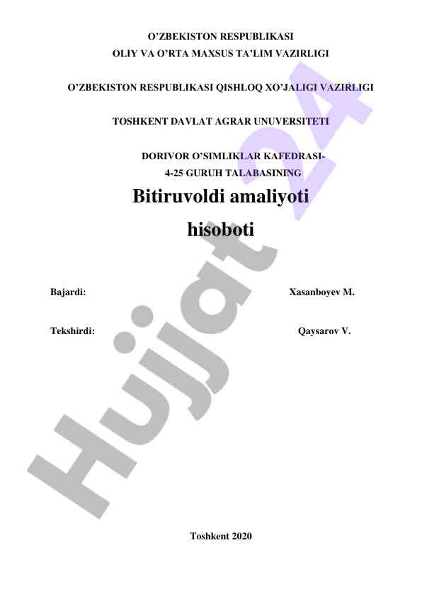 Bioekologik xususiyatlari va kimyoviy tarkibi