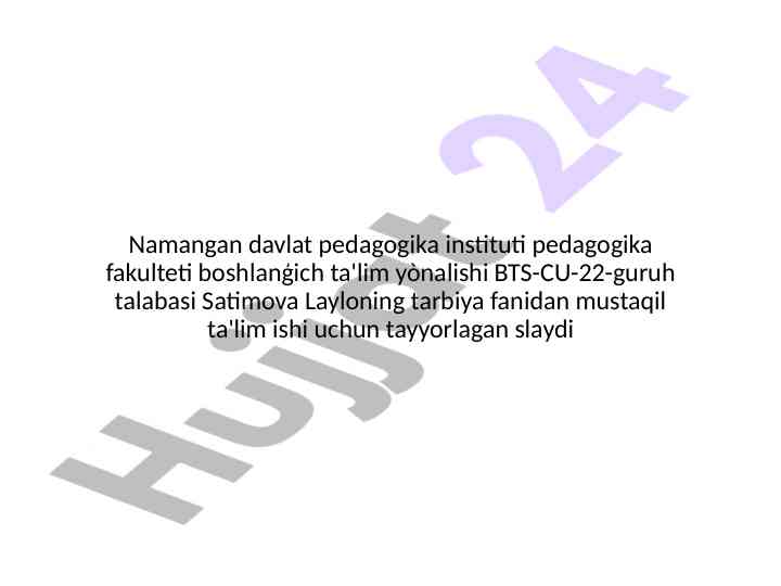 Òquvchilarni mustaqil ishlarini tashkil etish