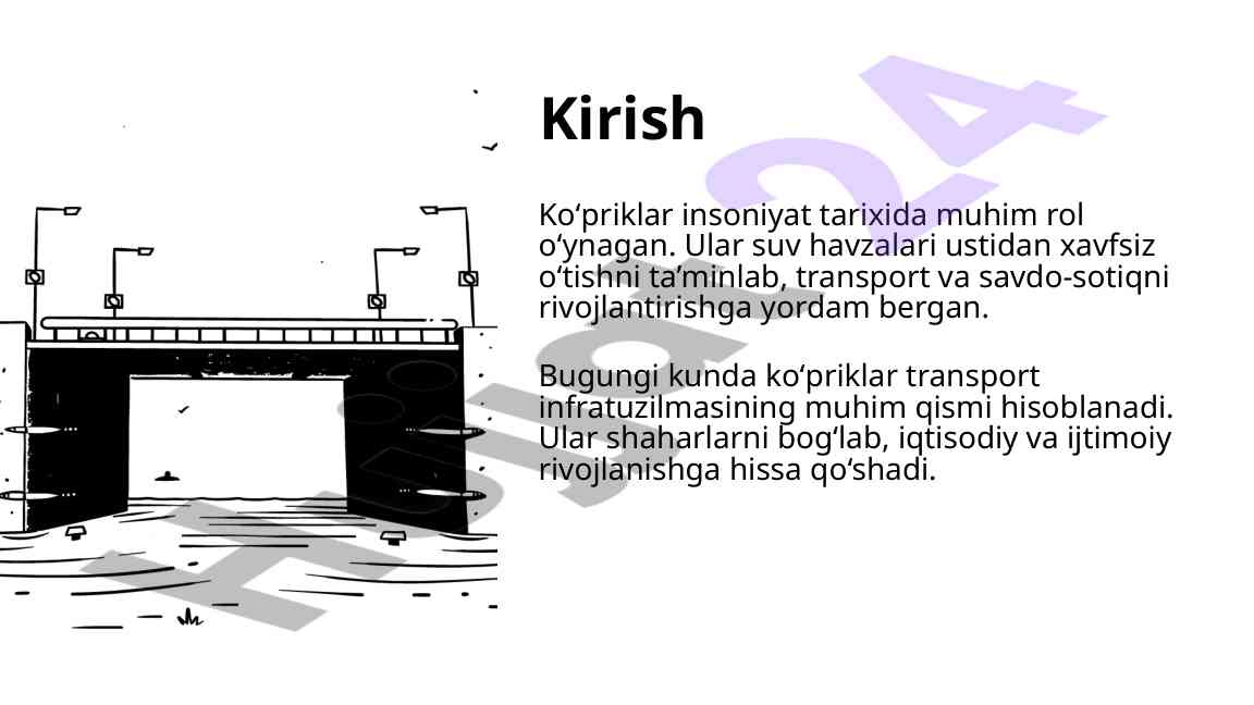 Ko'prik konstruksiyalarining ahamiyati va zamonaviy talablar