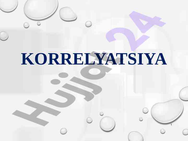 Korrelyatsiya va munosabatlarni o'lchash usullari
