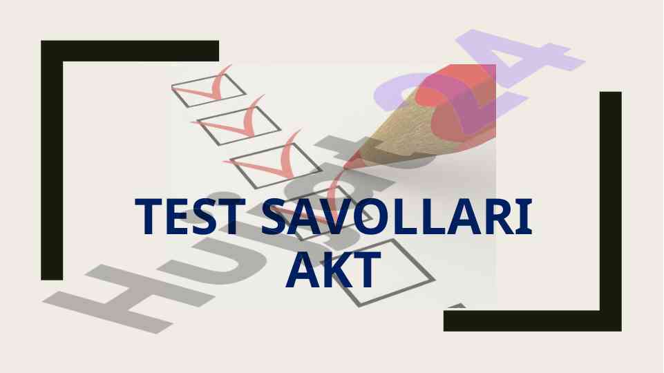 Microsoft excel test savollari va javoblari