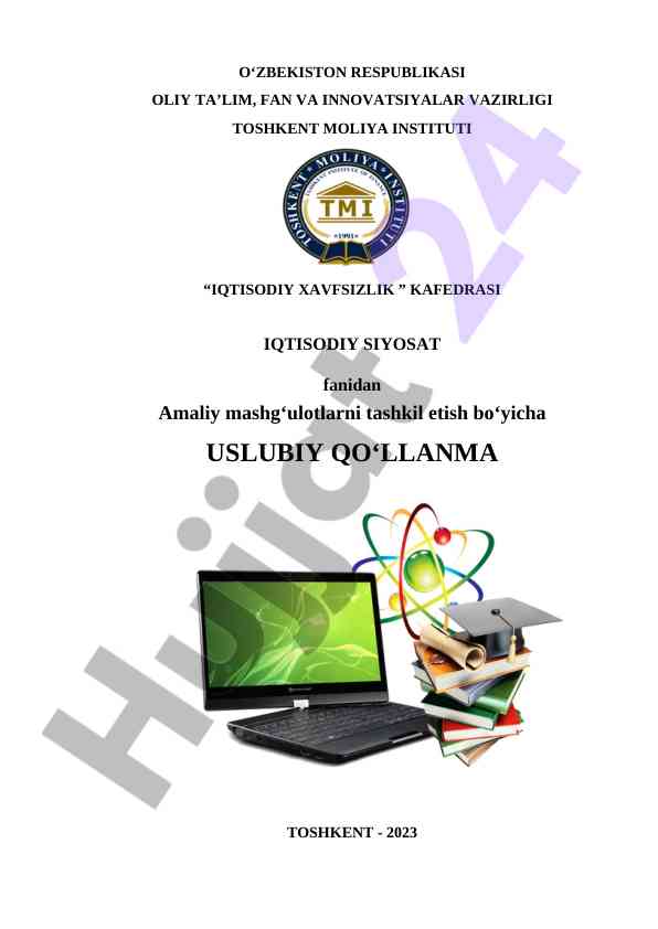 Iqtisodiy xavfsizlik uslubiy qo‘llanma alifbo