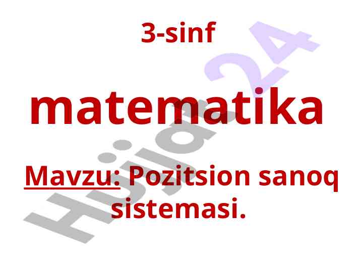 Pozitsion sanoq sistemasi mavzusi bo'yicha misollar