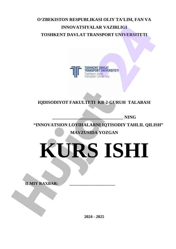 Innovatsion Loyihalarni Iqtisodiy Tahlil Qilish