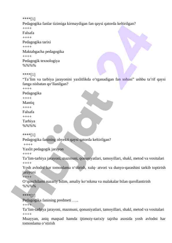 Pedagogika Fanining Asosiy Obyekti Va Predmeti