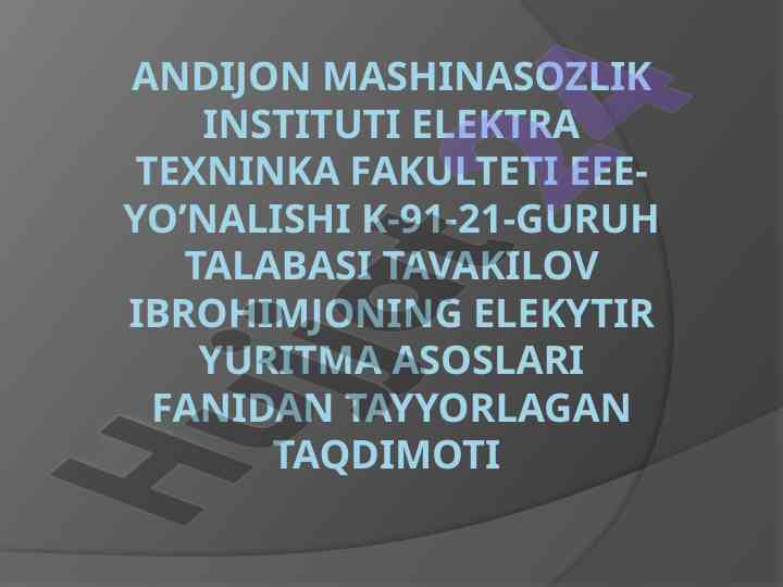 Chastota boshqarish usuli nasoslar uchun