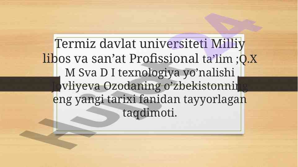 O'zbekistonda demokratik jamiyat asoslari