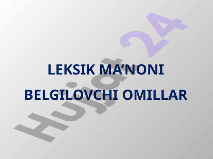 Leksik ma’noni belgilovchi ombillar asosiy darslik