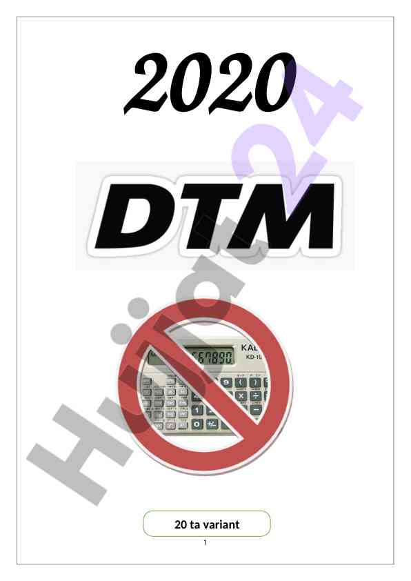 Kimyoviy reaktsiyalar tezligi testi 2020