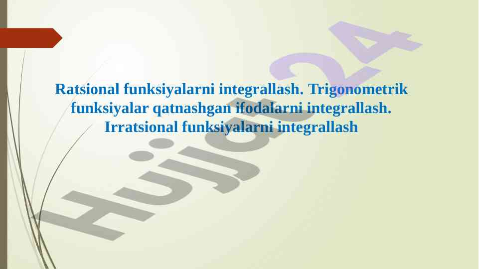 Integrating rational functions and trigonometric functions