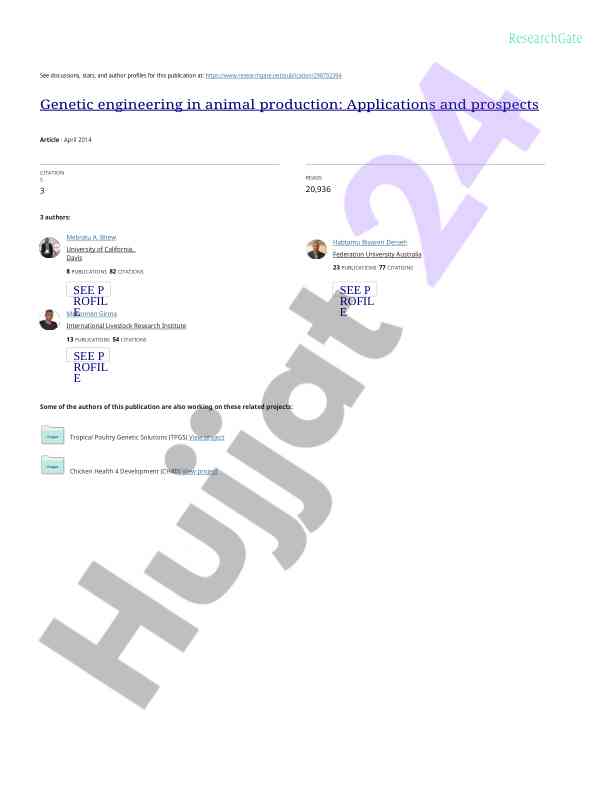 Genetic engineering in animal production applications