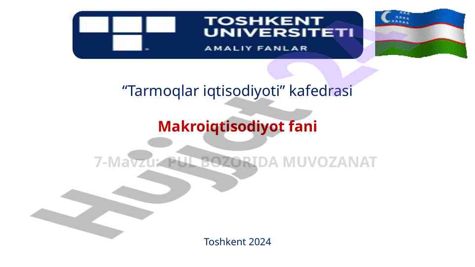 Pul bozorida muvozanat tahlili