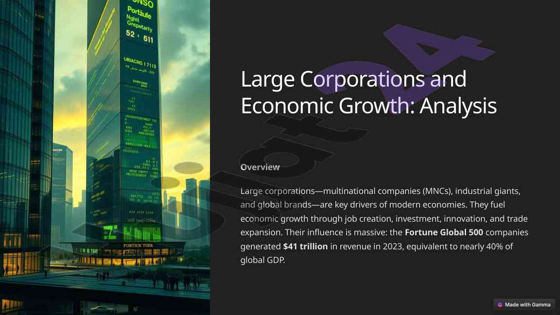 Large corporations and economic growth analysis overview