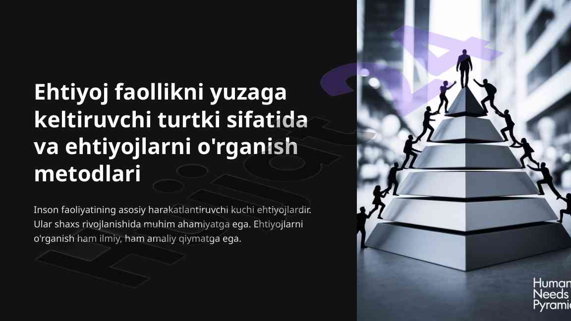 Ehtiyojlar va ularning faollikdagi ahamiyati