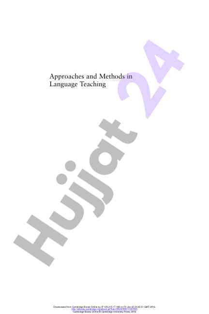Approaches and methods in language teaching overview