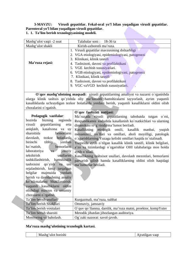 Virusli gepatitlar va ularning turi