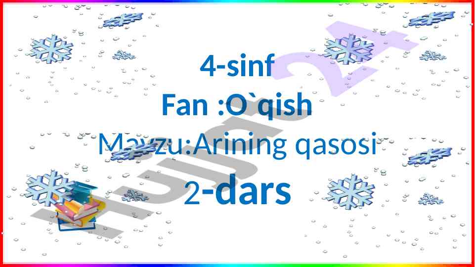 4-sinf o'qish dars rejasi va uyga vazifa