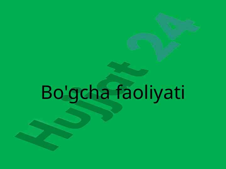 Bolalar uchun tabiat faoliyatlari rivojlantirish