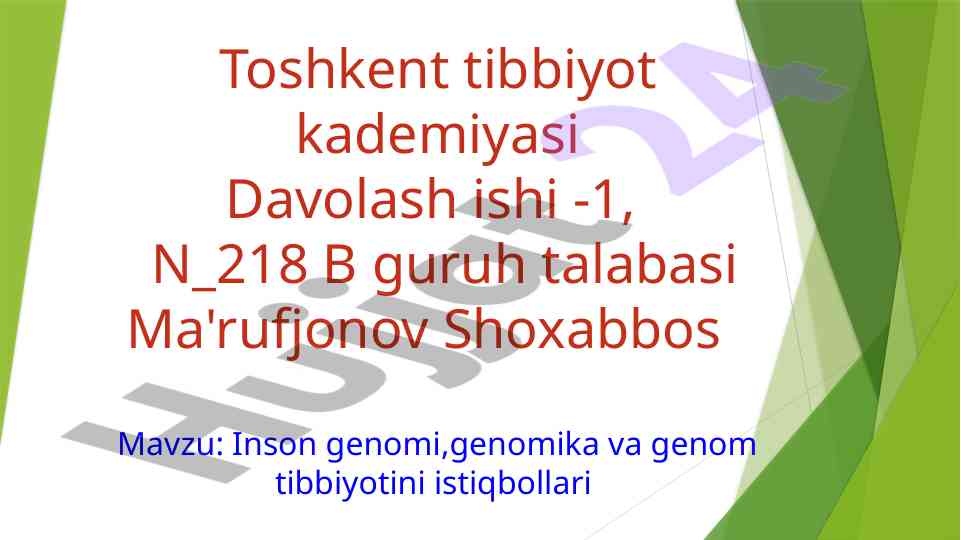 Inson genomi va genom tibbiyoti istiqbollari