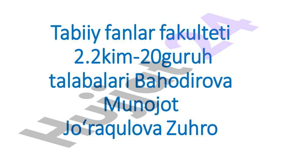 Vitaminlar haqida umumiy tushuncha va sinflanishi
