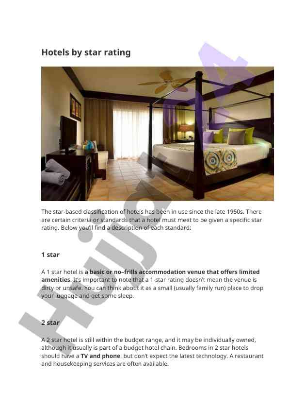 Guide to hotel star ratings and classifications