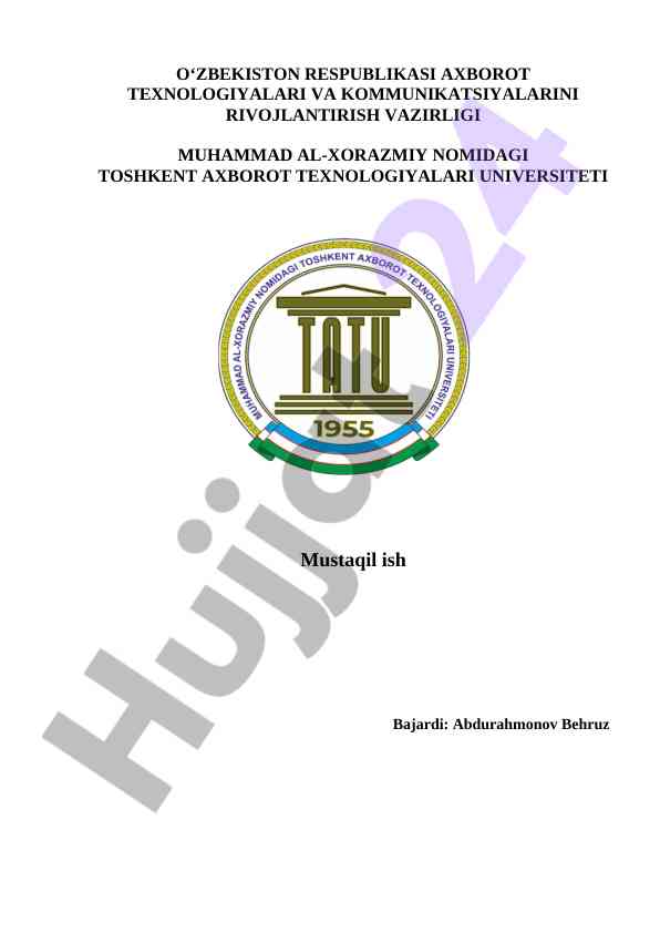 Axborotlashtirish obyektlarini attestatsiyadan o‘tkazish