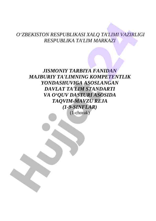 O‘quv dasturi bo‘yicha ta'lim rejalari