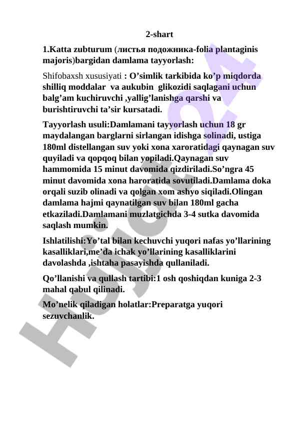 Damlamalar tayyorlash usullari va ta'siri