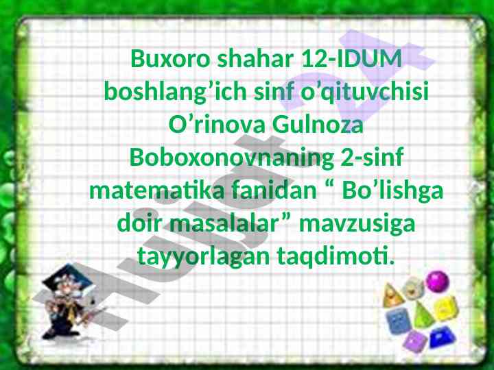 Bo’lishga doir masalalar taqdimoti