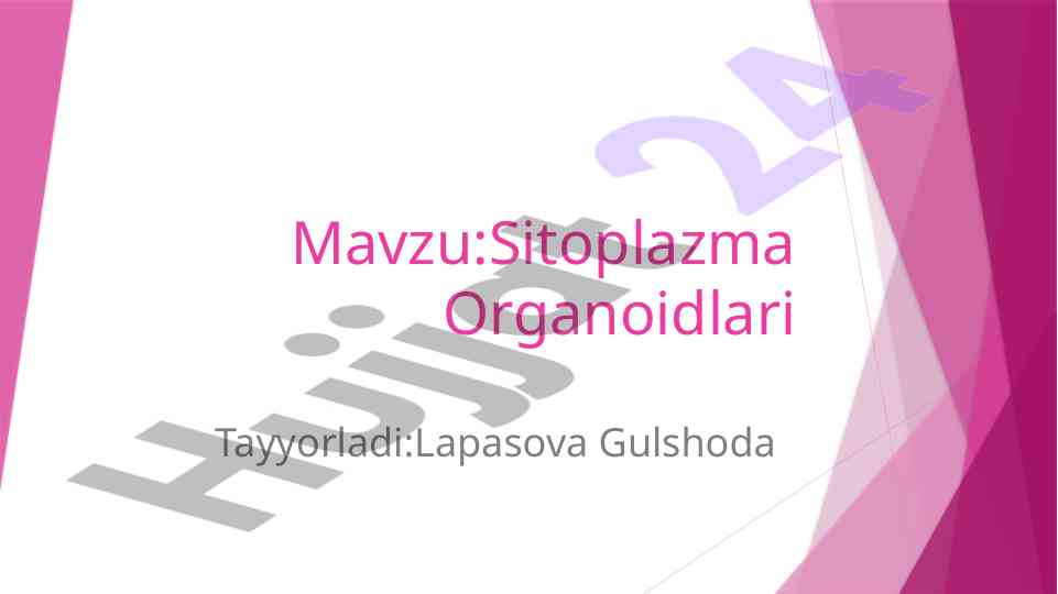 Sitoplazma organoidlari tuzilishi tahlili