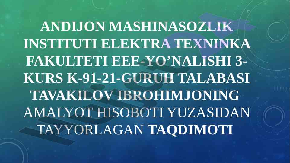 O'zbekiston temir yo'llari va induktiv pech taqdimoti