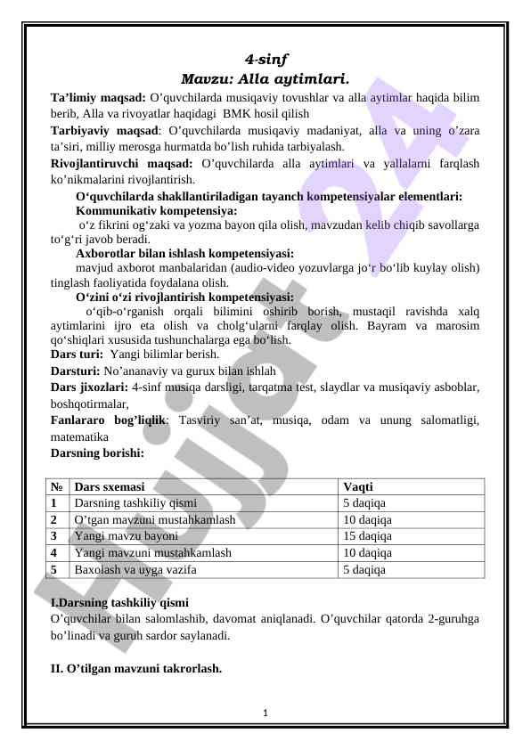 Alla aytimlari va musiqaviy tovushlar tushunchasi