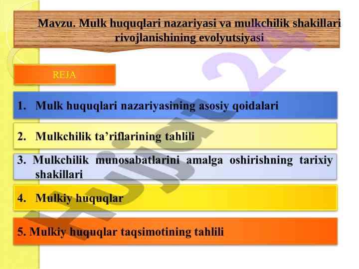 Mulk huquqlari nazariyasi evolyutsiyasi