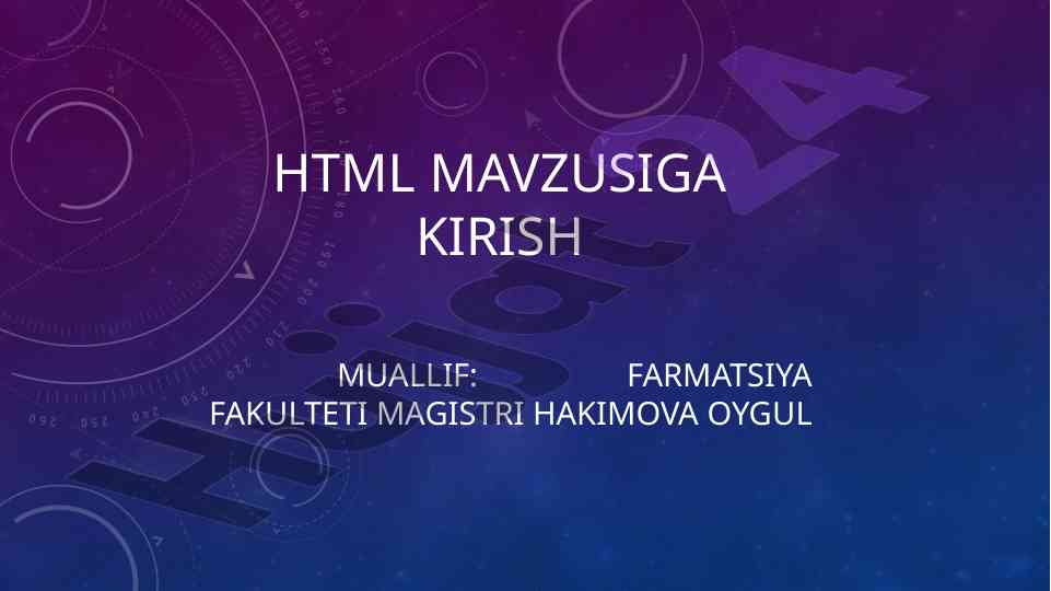 Introduction to html language essentials