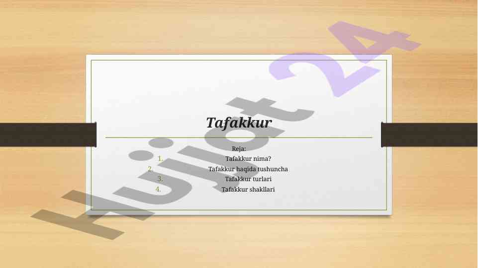 Tafakkur: inson aqliy faoliyatining yuksak shakli