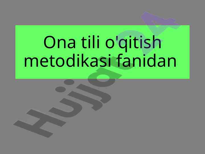 Sof va yordamchi bo‘laklarni o‘qitish metodlari