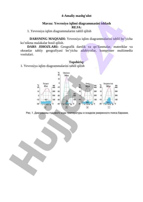 Yevrosiyo iqlimi diagrammasini tahlil qilish