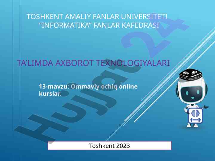 Ommaviy ochiq online kurslar haqida ma'lumotlar