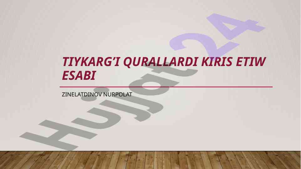Tiykarġı qurallarni talablariga javob berish