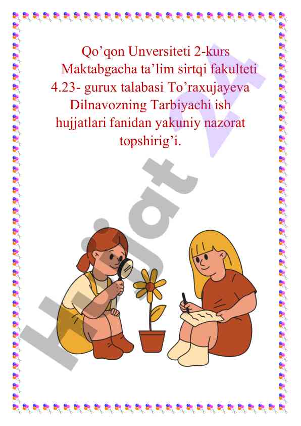 Bolalarni harflar bilan tanishtirish mashg‘uloti