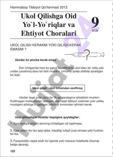 Ukol qilishning muhim qoidalari va tavsiyalari