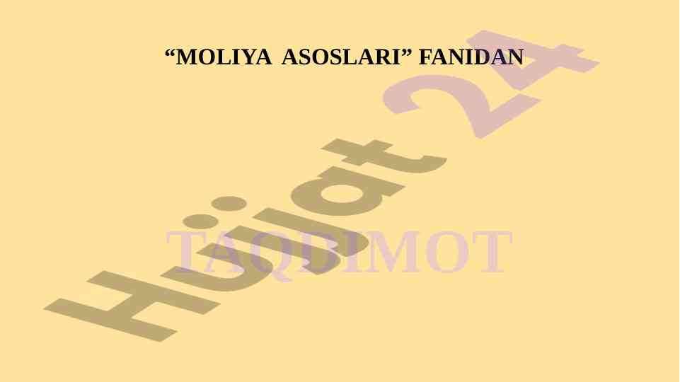 Moliyaviy bozorlar taqdimoti va yangiliklar