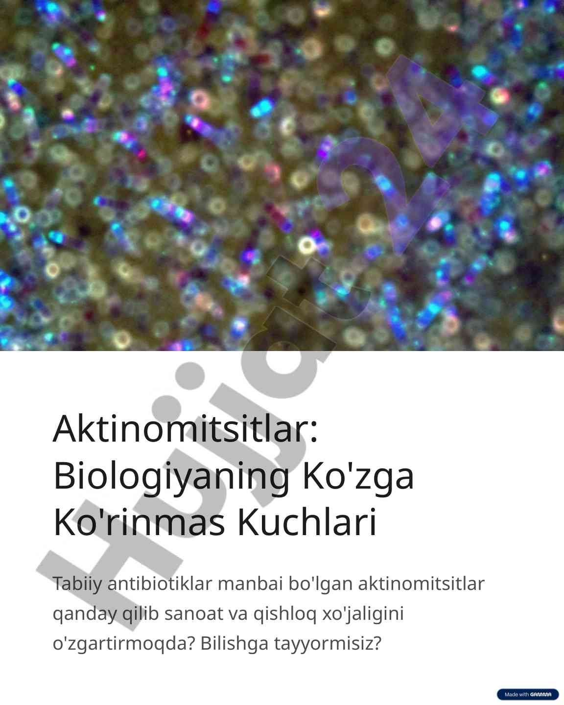 Aktinomitsitlar va ularning biologik ahamiyati
