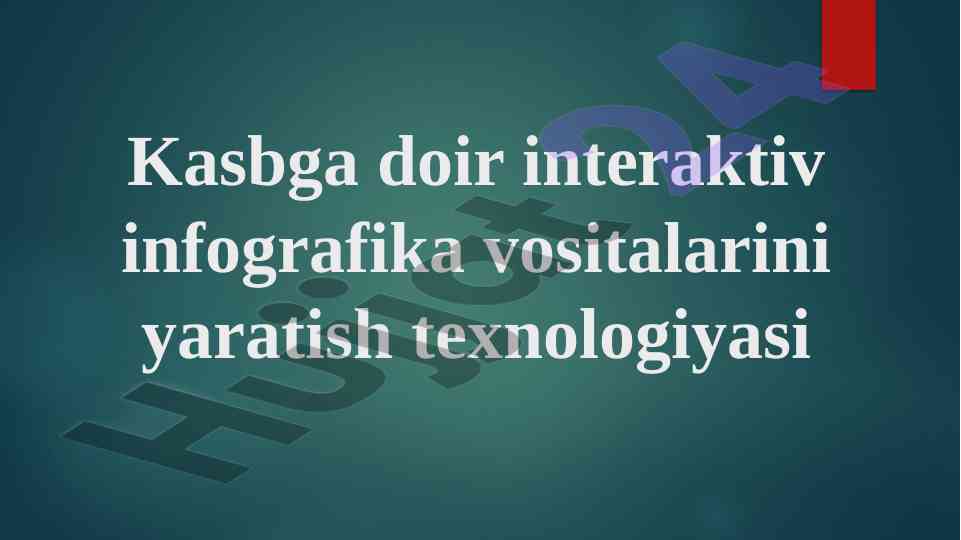Interaktiv infografika vositalarini yaratish texnologiyasi