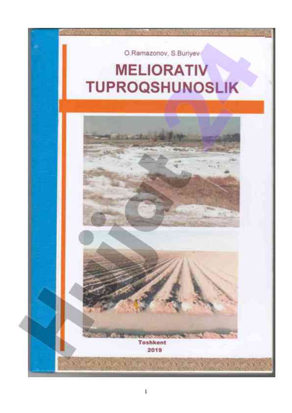 Meliorativ tuproqshunoslik darsligi bakalavriatlar uchun