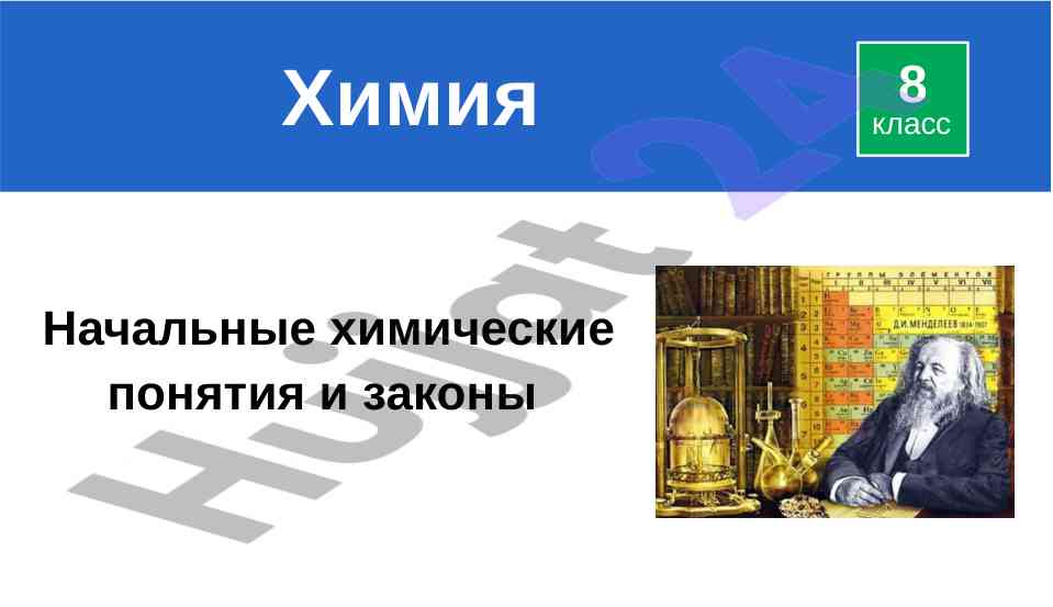 Химия: начальные понятия и законы на 8 классе