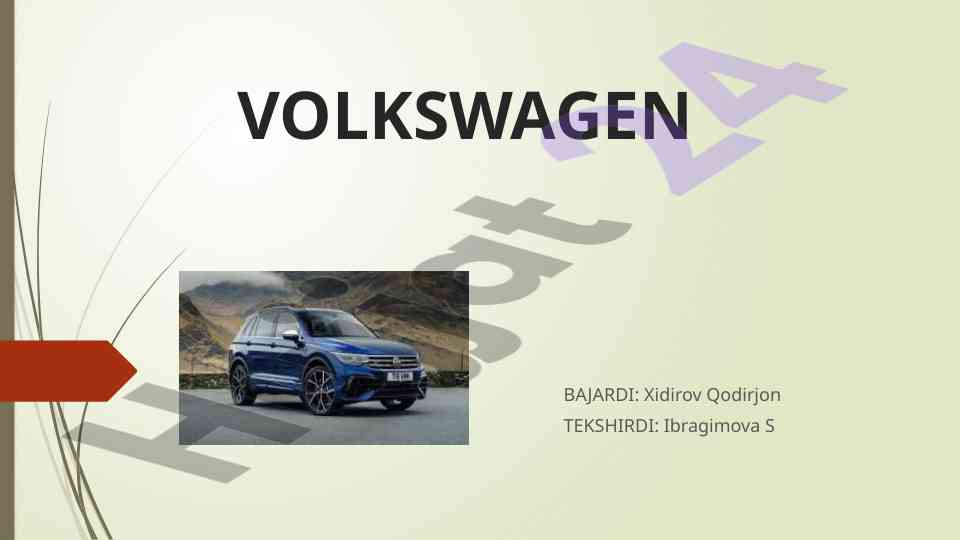 Volkswagen tashkiliy tuzilishi va tarixi