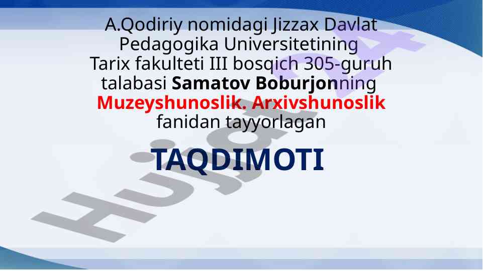 Mustaqil o’zbekistonda muzeyshunoslik rivojlanishi